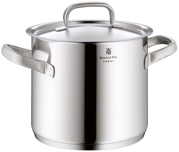 WMF Suppentopf Gourmet Plus, Cromargan® Edelstahl rostfrei 18/10 (1-tlg, 1x Gemüsetopf mit Deckel 24 cm (Volumen 8,8l, Höhe 22 cm), - optimal für Herdplatten mit Ø 22 cm