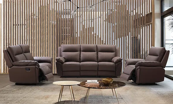 Vente-unique - Relaxsofa 2-Sitzer - Büffelleder - Braun - PAKITA
