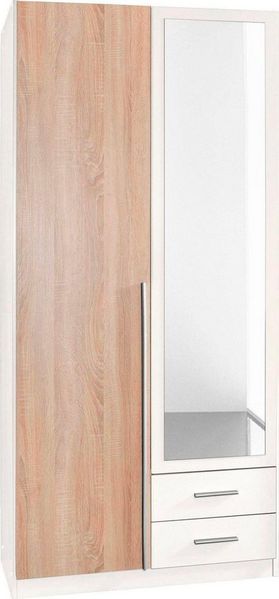 Kleiderschrank Skate Drehtürenschrank Spiegel Ausführung weiß