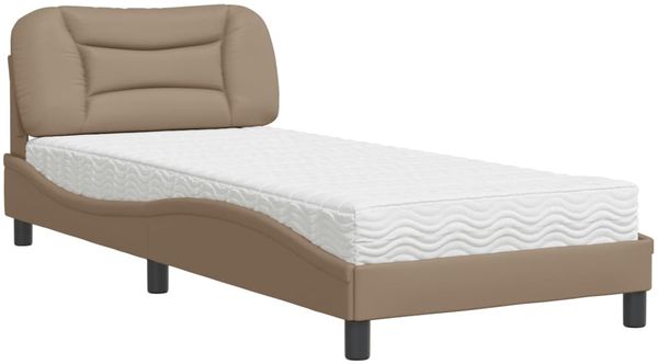 vidaXL Bett mit Matratze "Hvar" Cappuccino-Braun 80x200 cm Kunstleder 3208686
