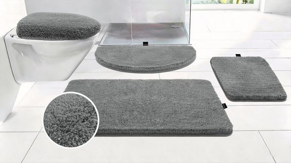 Bruno Banani Badematte Lana, Badvorleger, Badezimmer Teppich, Höhe 25 mm, rutschhemmend beschichtet, schnell trocknend, strapazierfähig, fußbodenheizungsgeeignet, Polyacryl, rechteckig, Badteppich, Badematten, unifarben, auch als 3 teiliges Set & rund