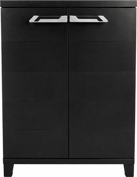 ONDIS24 Beistellschrank Kunststoffschrank Prime 88x66x40 cm schwarz abschließbar Kunststoffschrank Allzweckschrank mit 15kg Belastung pro Einlage