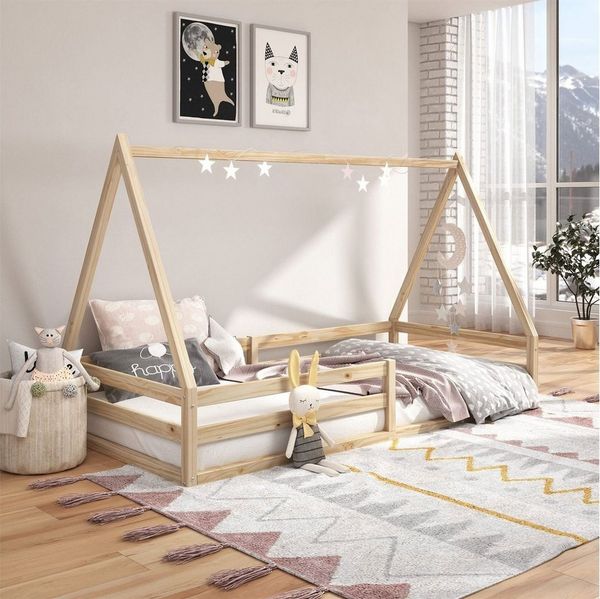 IDIMEX Kinderbett SILA, Hausbett Tipibett Kinderbett Bett Kiefer 90 x 200 Montessori