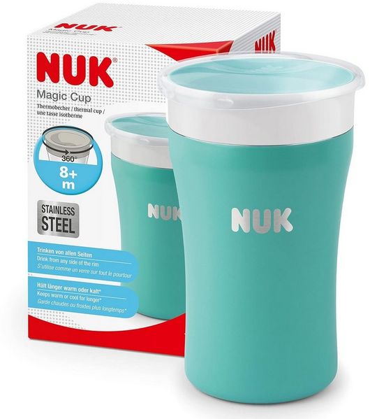 NUK Trinklernbecher NUK Magic Cup Edelstahl – Türkis, Bruchsicher & isolierend, 1-tlg.