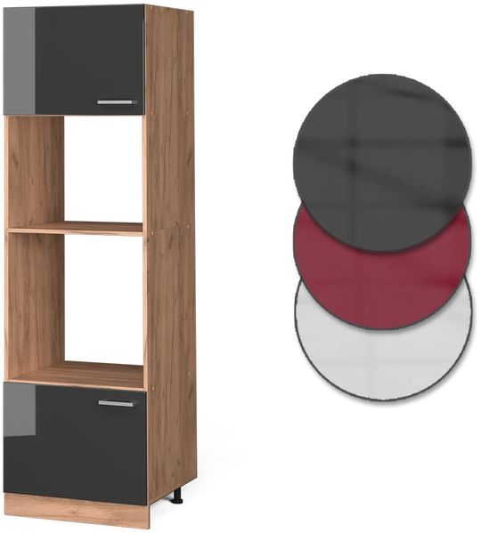 Vicco Küchenschrank Küchenzeile R-Line, Anthrazit Hochglanz, Mikrowellenschrank 60 cm Bild 6