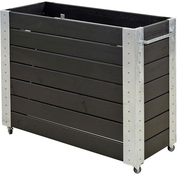Plus Blumenkasten Cubic 120x50x95 cm m/Räder Druckimprägniert RAL 9005 Schwarz