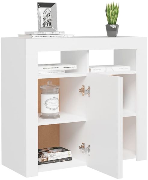vidaXL Sideboard mit LED-Leuchten Weiß 80x35x75 cm 804328 Bild 6