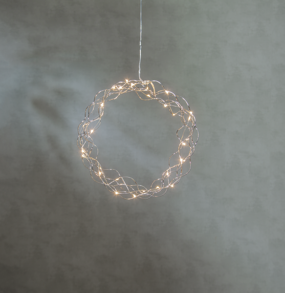 LED-Dekoleuchte ca. 30x30cm, 30 warmweiße LED, Metall, chromfarben