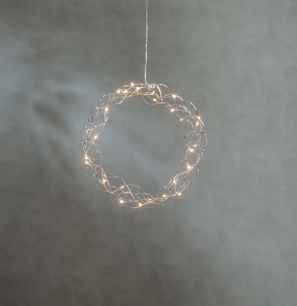 LED-Dekoleuchte ca. 30x30cm, 30 warmweiße LED, Metall, chromfarben