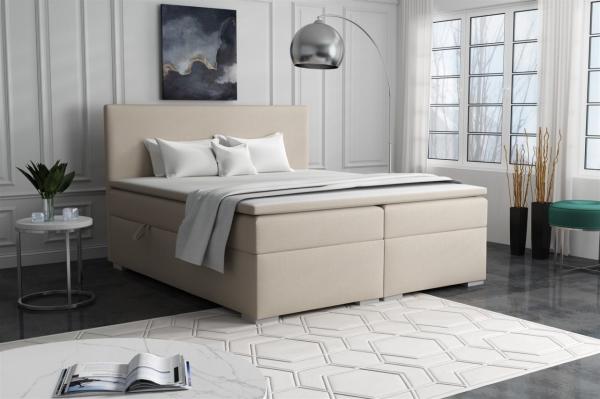 Boxspringbett Schlafzimmerbett SOREL 200x200cm Stoff Soro Creme