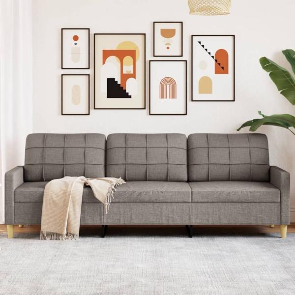 vidaXL 3-Sitzer-Sofa Taupe 210 cm Stoff 4007421