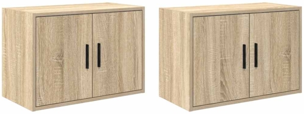 vidaXL Garagen-Wandschränke 2 Stk. Sonoma-Eiche Holzwerkstoff 860648