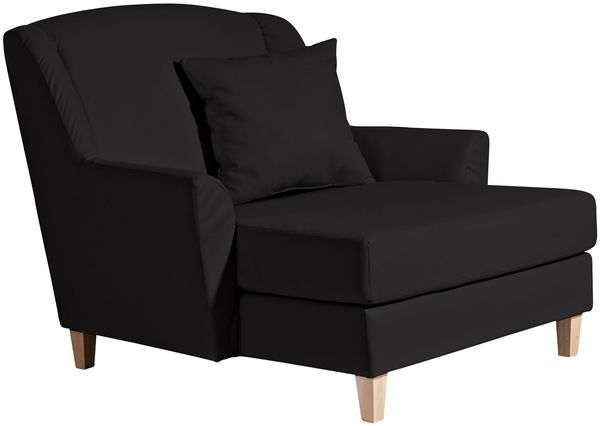 XXL Sessel Karil Bezug Kunstleder Buche natur / schwarz 21904