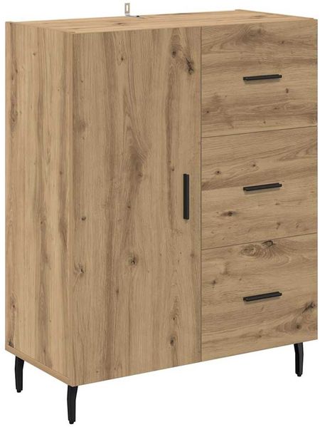 Sideboard, Kommode Artisan-Eiche 69,5 x 34 x 90 cm Verbundholz und Eisen j1079p