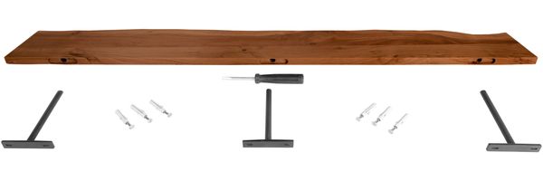 Steckboard mit Baumkante Wandregal Akazie massiv nussbaum lackiert 140 x 20 Amanda 136835449 Bild 5