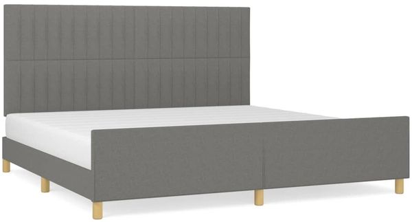 Doppelbett, Bettgestell Modernen ohne Matratze Dunkelgrau 200x200 cm Stoff d2333e