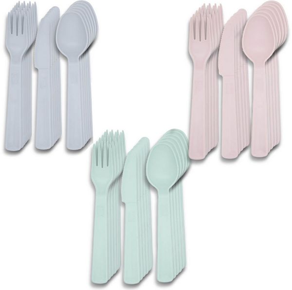 bahama Besteck-Set Besteck Mehrweg Party Camping Gabel Messer Löffel (3-tlg), Kunststoff, Plastik, Set