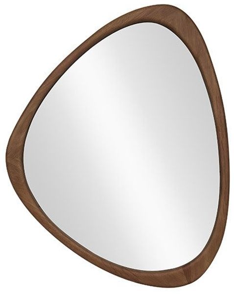 riess-ambiente Wandspiegel ORGANIC 65cm braun – Walnussholz-Design, asymmetrisch, variabel (Einzelartikel, 1-St), Dekoration mit natürlicher Maserung – ideal für Flur oder Schlafzimmer