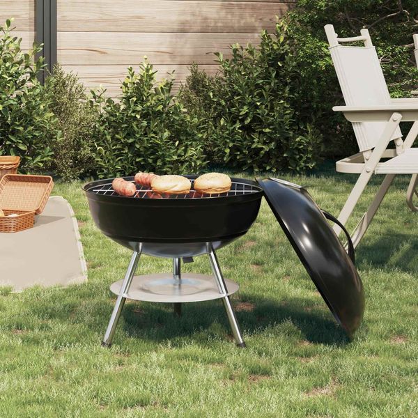 vidaXL Holzkohlegrill Schwarz 36,5 x 36,5 x 40 cm 42030065