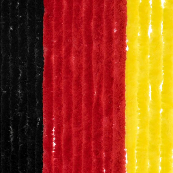 Moritz Flauschvorhang aus Chenille 90 x 200 cm schwarz-rot-gold Türvorhang als Fliegenschutz Insektenschutz für Camping Wohnwagen