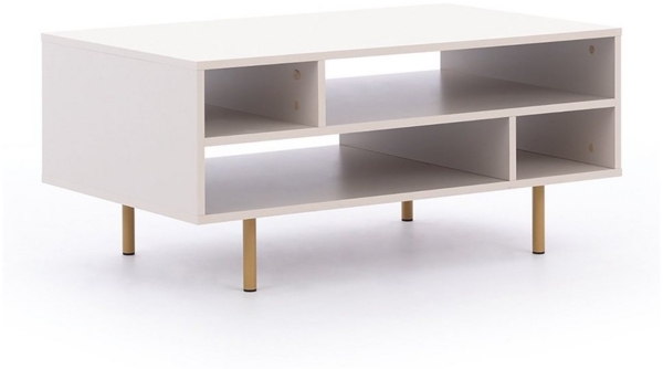 Lomadox Couchtisch NADOR-132, Sofatisch, Kaschmir, goldfarbene Metallfüße