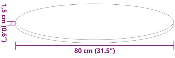 vidaXL Tischplatte Schwarz Ø 80 x 1,5 cm Holzwerkstoff 880422 Bild 10