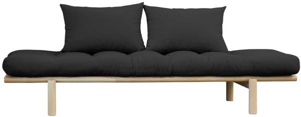 KARUP DESIGN PACE Futonsofa Gestell Natur Matratze Dunkelgrau