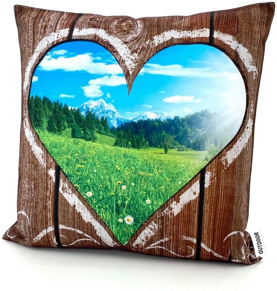heimtexland Dekokissen Outdoorkissen 45x45 Outdoor Garten Deko Kissen, Lotus Effekt, schmutz- und wasserabweisend, inkl. Füllung