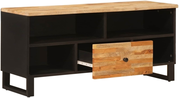 vidaXL TV-Schränk mit Regal Braun 100 x 33 x 46 cm Massivholz Mango 4018312