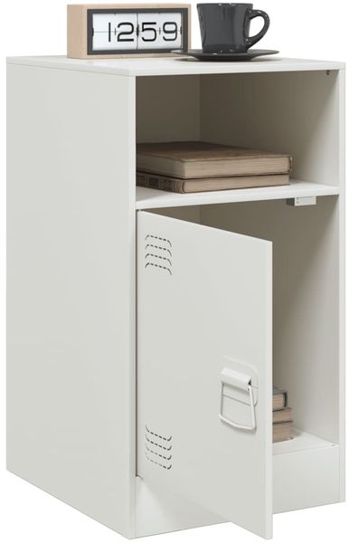 vidaXL Nachttisch Weiß 34,5x39x62 cm Stahl 841773 Bild 5