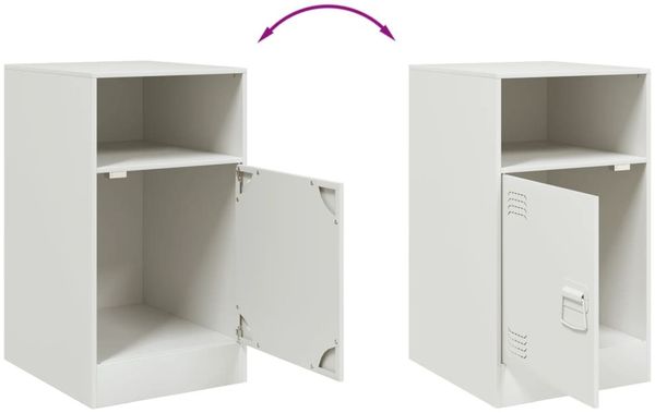 vidaXL Nachttisch Weiß 34,5x39x62 cm Stahl 841773 Bild 10