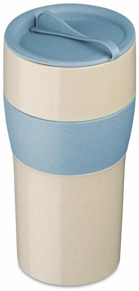 Koziol Thermobecher Aroma To Go XL, Isolierbecher, Biozirkulärer Kunststoff, Nature Desert Sand / Nature Flower Blue, 700 ml, 7243275