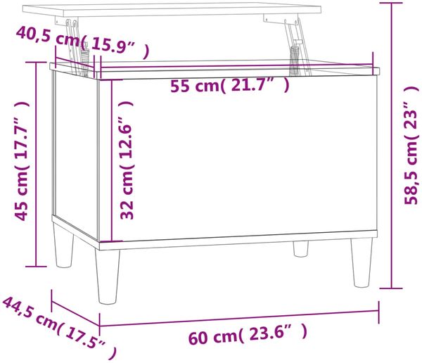 vidaXL Couchtisch Grau Sonoma 60x44,5x45 cm Holzwerkstoff 819570 Bild 10