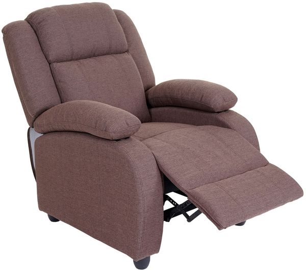 Fernsehsessel Lincoln, Relaxsessel Liege Sessel, Stoff/Textil ~ mahagony