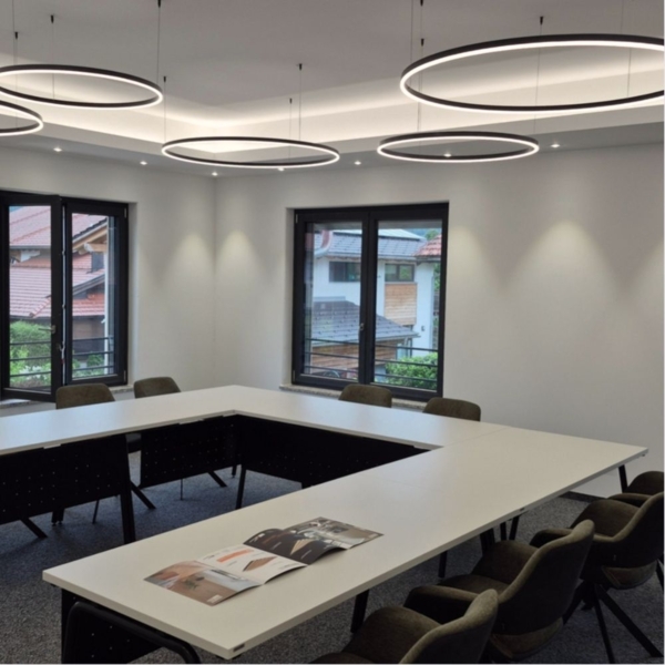 s.luce LED Ring Pendelleuchte rund Direkt oder Indirekt Aluminium Ø 80cm Bild 5