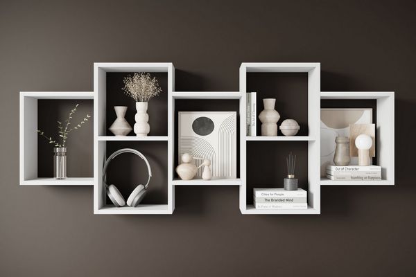 Home affaire Wandboard Wandregal Trio, 1-tlg, Stell- oder Hängeregal, 10 offene Fächer, flexibel montierbar