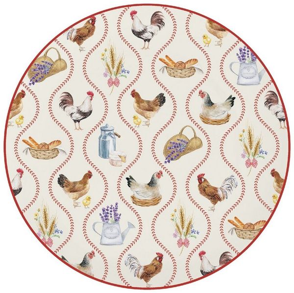 EasyLife Frühstücksteller Country Life, Spülmaschinengeeignet, Mehrfarbig, Hühner, ⌀ 19cm, Mehrfarbig, Hühner