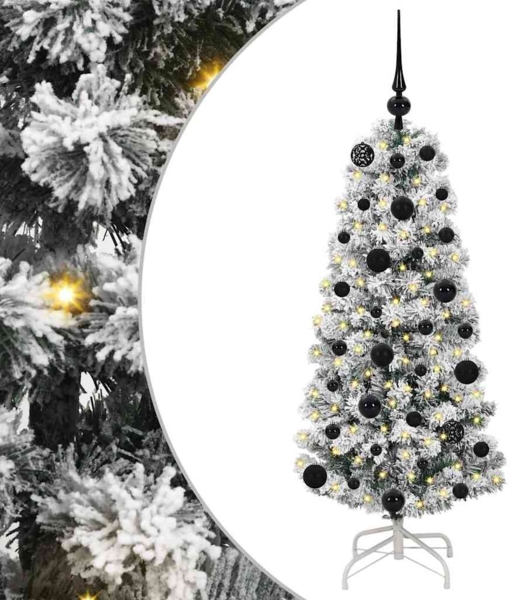 vidaXL Künstlicher klappbarer Weihnachtsbaum Grün und Weiß 120 cm 3395578