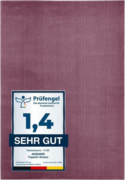 Andiamo Badematte Arezzo, Höhe 16 mm, rutschhemmend beschichtet, fußbodenheizungsgeeignet, schnell trocknend, Polyester, quadratisch, Uni Farben, auch in rund und als 2er Set erhältlich
