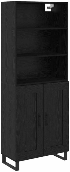 vidaXL Highboard Schwarz Eichen-Optik 69,5 x 34 x 180 cm 3416220