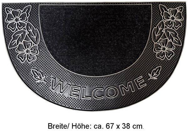 Ekershop Fußmatte Türmatte Fußmatte Schmutzfangmatte Fußabtreter Matte Schmutzmatte, Halbrund
