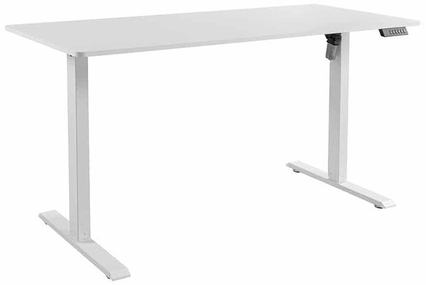 riess-ambiente Schreibtisch WHITE DESK 140cm weiß - stufenlos, höhenverstellbar, modern, workspace (Einzelartikel, 1-St), Anpassbarer Bürotisch - ideal für Arbeitszimmer, Praxis und Homeoffice