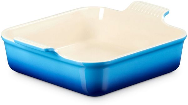 LE CREUSET Auflaufform Auflaufform Tradition quadratisch azure 23cm, Steinzeug