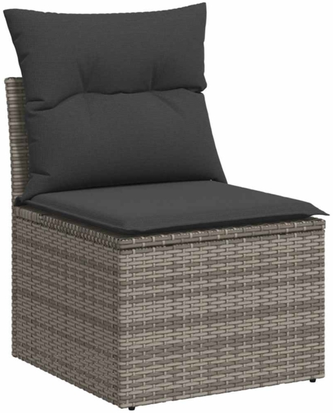 vidaXL 9-tlg. Garten-Sofagarnitur mit Kissen Grau Poly Rattan 3325833 Bild 2