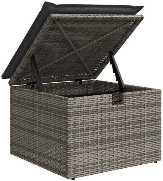 vidaXL 9-tlg. Garten-Sofagarnitur mit Kissen Grau Poly Rattan 3325833 Bild 10