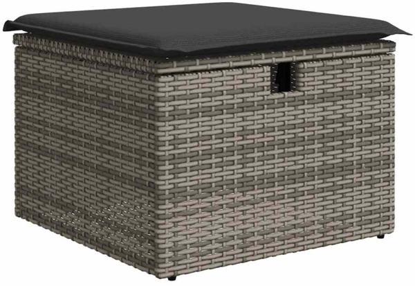 vidaXL 9-tlg. Garten-Sofagarnitur mit Kissen Grau Poly Rattan 3325833 Bild 5