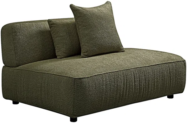 Vente-unique - LELACO Chaise longue Stoff Grün - B 105 cm x H 74 cm x L 145 cm Bild 2