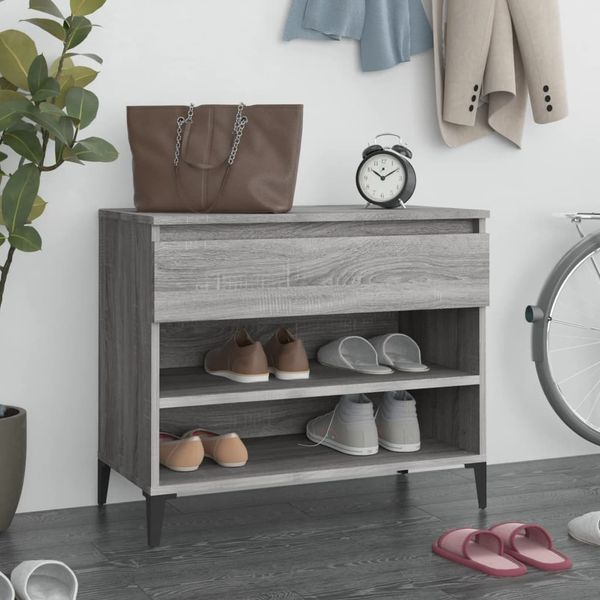 vidaXL Schuhregal Grau Sonoma 70x36x60 cm Holzwerkstoff 819770