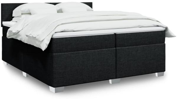 vidaXL Boxspringbett mit Matratze Schwarz 200x200 cm Stoff 3288290