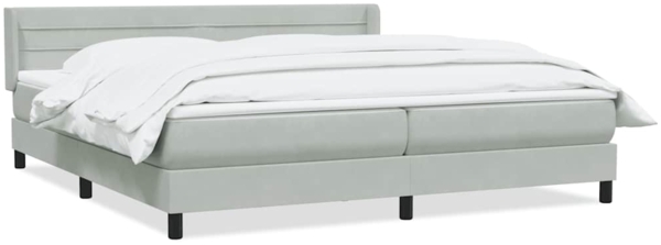 vidaXL Boxspringbett mit Matratze Hellgrau 180x220 cm Samt 3318249